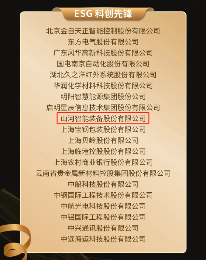 金年会金字招牌智能上榜“国有企业上市公司ESG·先锋100指数”